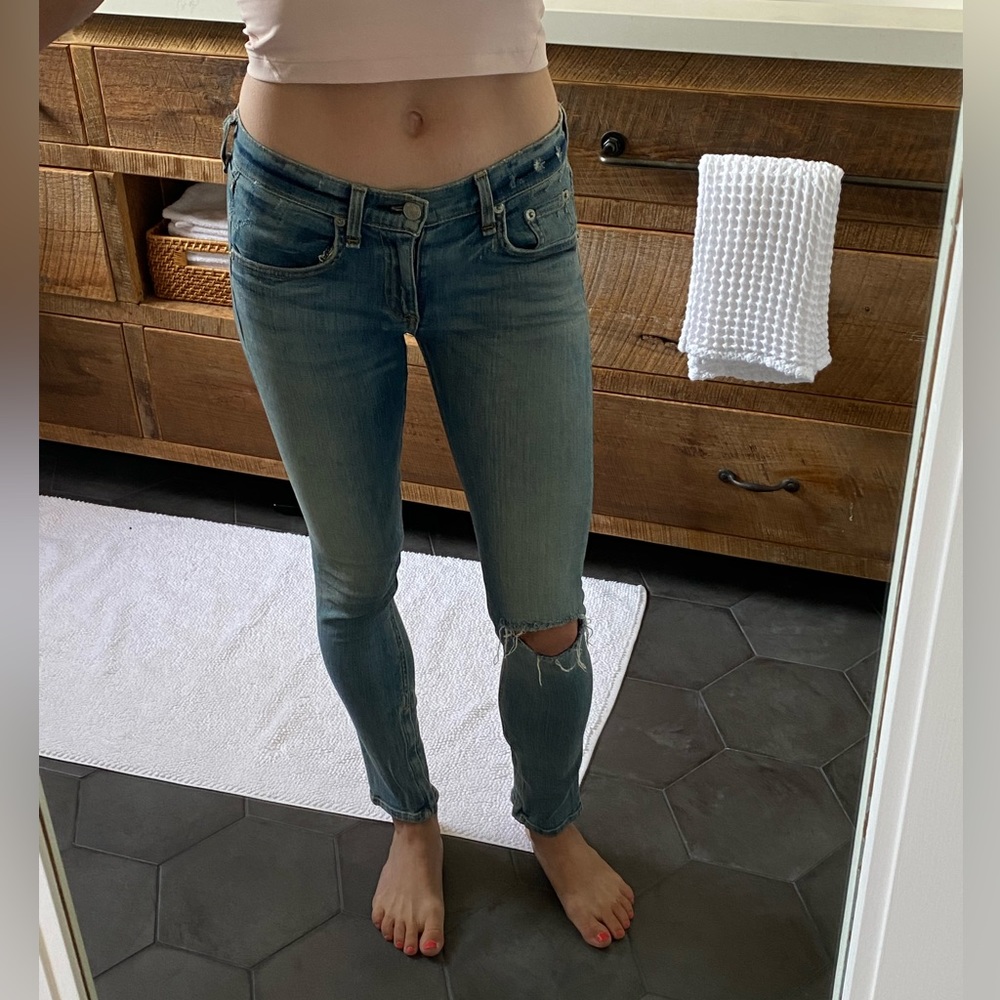 Rag & Bone zipper Capri cropped jean, size 25